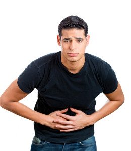 man with stomach ache